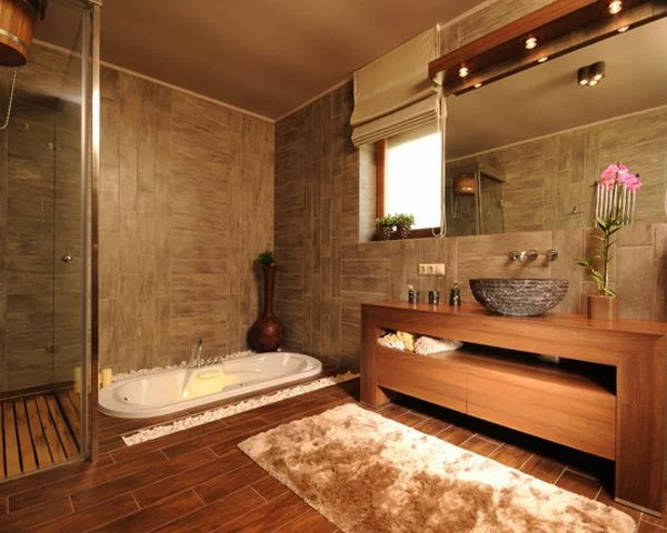 Badeinrichtung mit Stil texturen teppich bodenbelag holz