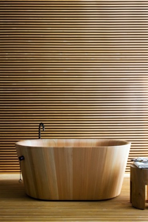 Badezimmer Badewannen aus Holz außergewöhnlich