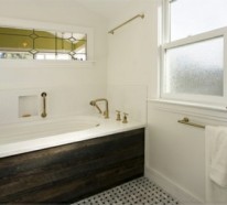 Attraktive Badezimmer mit Badewannen aus Holz
