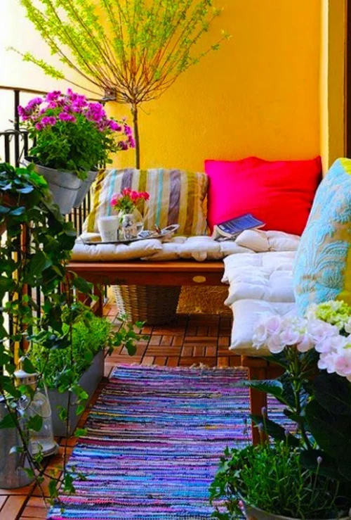 Gartendeko Gartenzubehör gelb wand balkon geländer