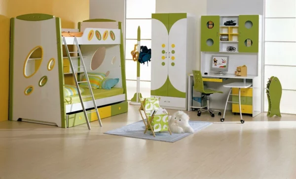 Kleiderschrank fürs Kinderzimmer kompakt hochbett leiter