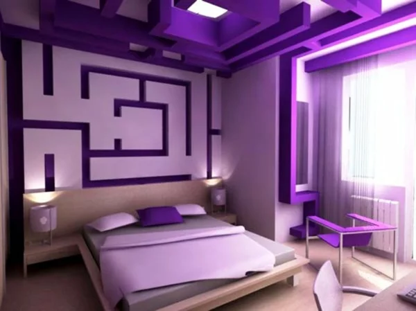 Luxus lila Schlafzimmer virtual entwurf Labyrinth