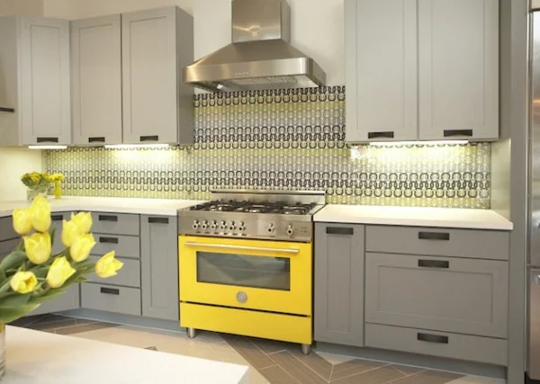 Küchenrückwand bemalt gelb farben