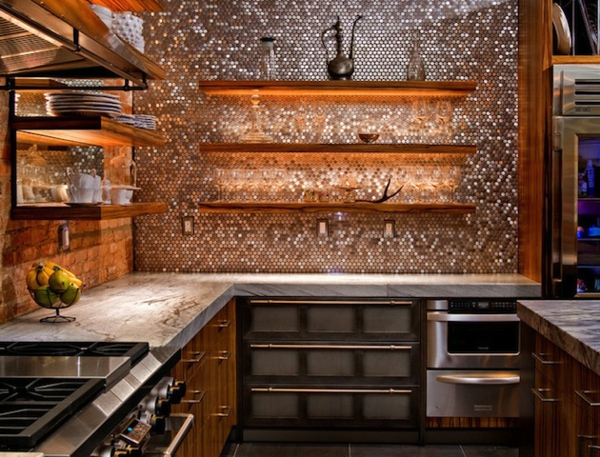 Schöne Küchenrückwand mosaik oberflächen texturen