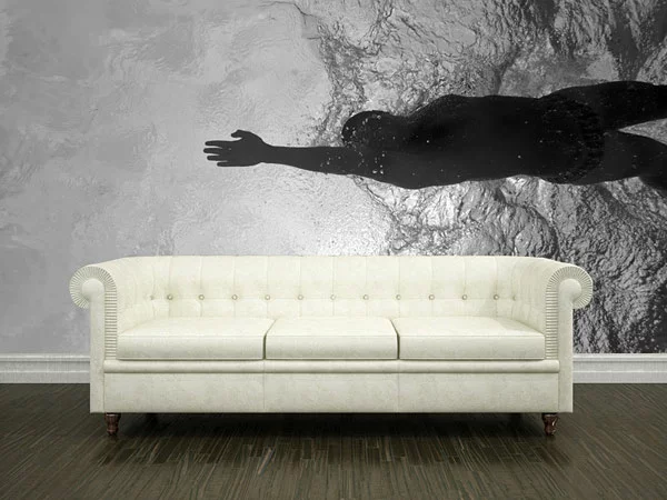 Wandgestaltung  Fototapeten schwimmen sofa polsterung