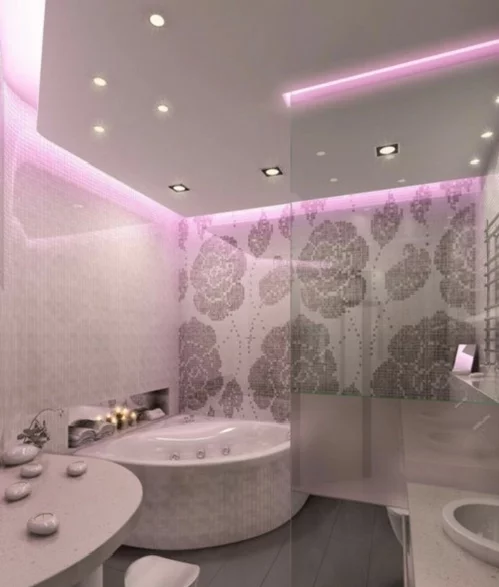 badezimmer romantische beleuchtung im bad badewanne rosa licht