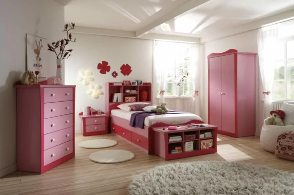 erstaunlich kinderzimmer design teppich weich grau kommode kinderschrank rosa