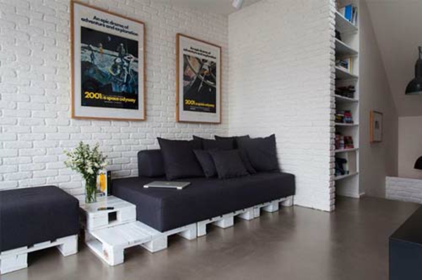 europaletten holz paletten möbel bastelideen DIY cool modern wohnzimmer