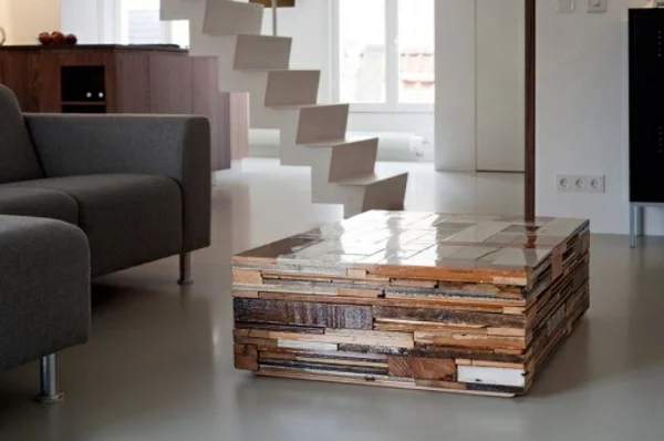 holz paletten möbel selbst basteln DIY ideen treppe