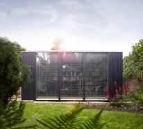 Kubus Gartenhaus dient als Hausbibliothek