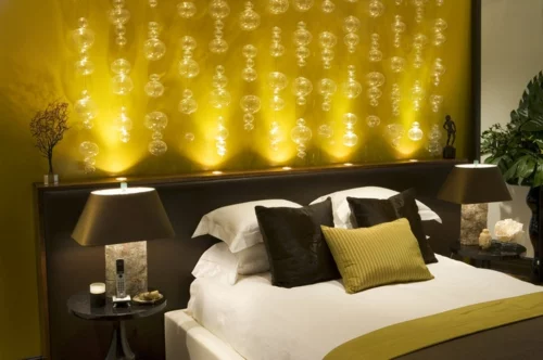 romantische beleuchtung led mampen schlafzimmer kopfteil einbauleuchten