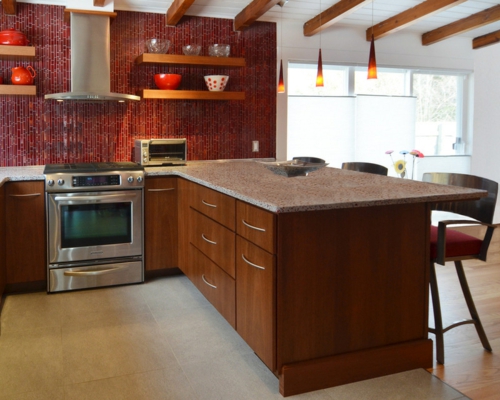 Rote Küchenrückwand - 15 hinreißende Küchenideen