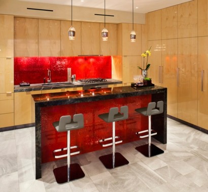 Rote Küchenrückwand - 15 hinreißende Küchenideen