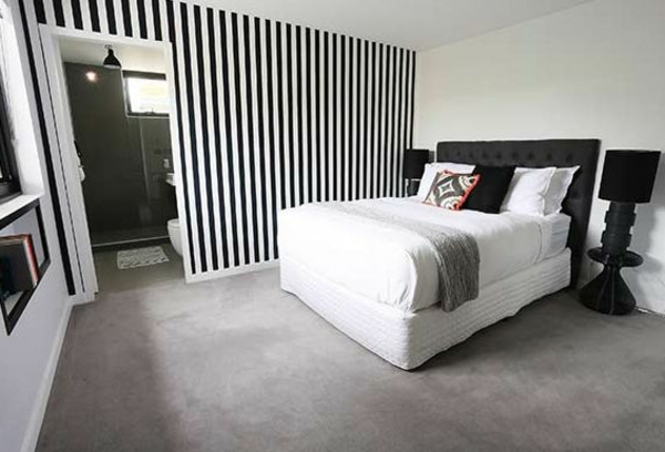 wandfarbe ideen schlafzimmer schwarz weiß