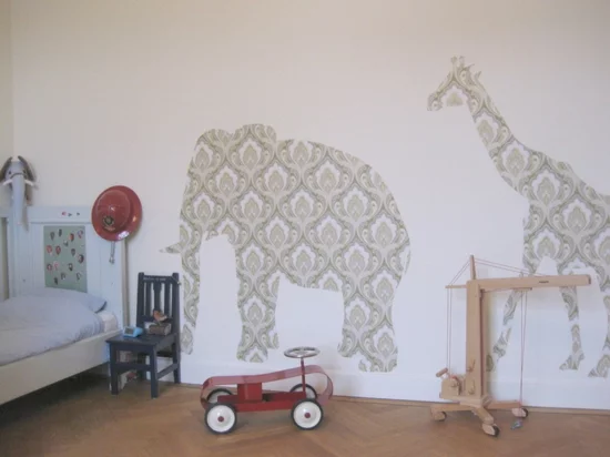 Wandgestaltung mit gemusterten Tapeten tapetenfiguren in einsatz bringen tiere dschungel