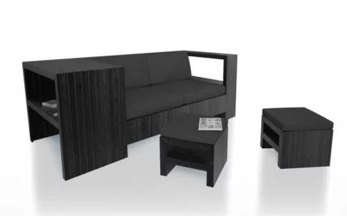 Coole Möbel schwarz bemalt Europaletten DIY bastelideen 