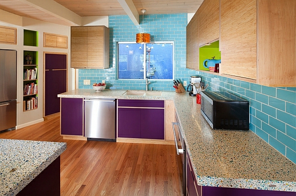 Farben für Küchenschränke purpurrot glanz bodenbelag marmor