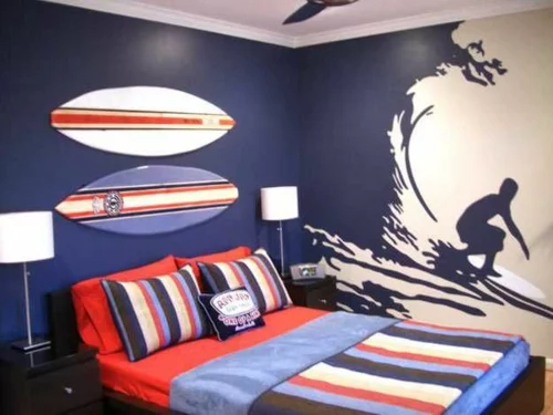 attraktiv jungen surfboard Farbgestaltung fürs Jugendzimmer