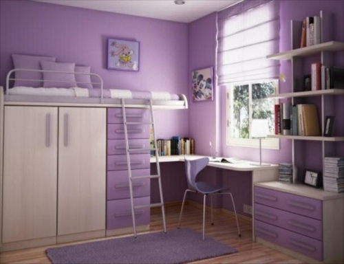  praktisch kompakt Farbgestaltung fürs Jugendzimmer lila