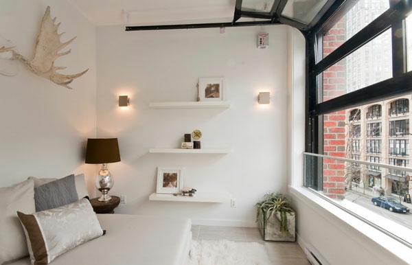 Gehobene stadt Wohnungen weiß einrichtung minimalistisch weiß