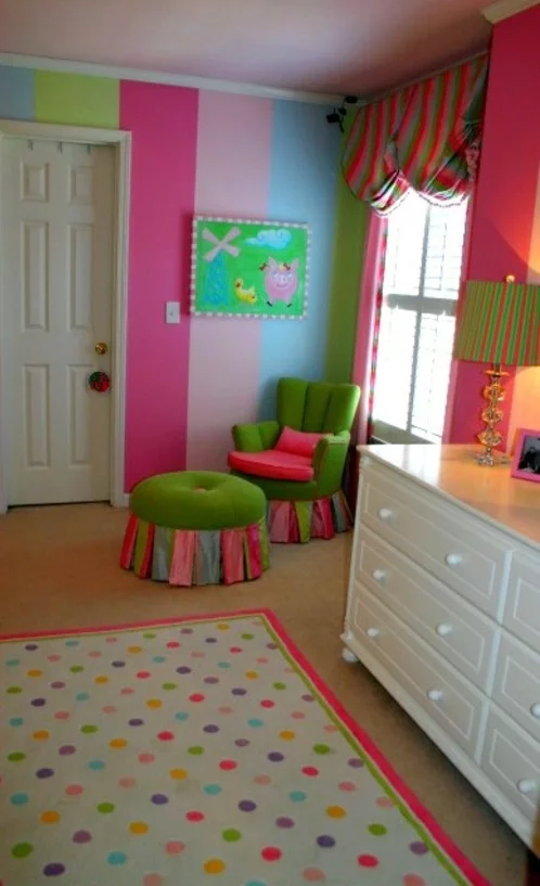  wandgestaltung idee design bunt Kinderzimmer streichen