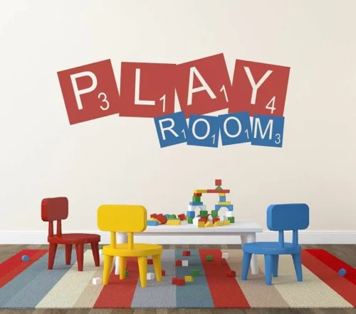 Kinderzimmer wandgestaltung idee design tafel bunt spielraum streichen 
