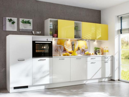 einbauen Küchenrückwand  gelb motive frisch frühling