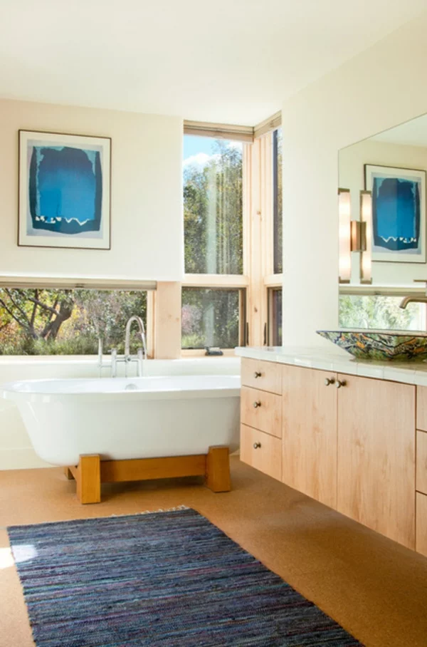 Moderne Badezimmer Ideen waschbecken malerei badewanne