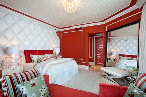 Wunderschone Schlafzimmer In Rot Und Weiss