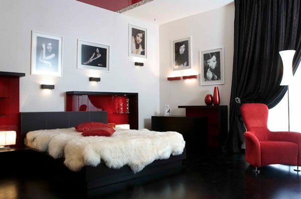 Schlafzimmer Rot und Weiß rot bettdecke gemälde fotos
