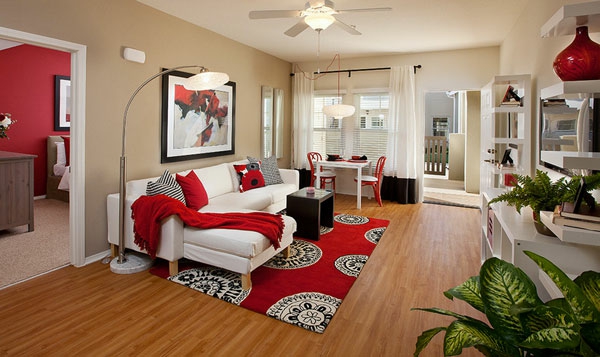  rot modern wohnzimmer Schlafzimmer in Rot und Weiß bodenlampe