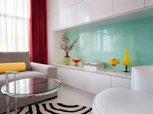  glanzvoll farben Wohnideen für Küche Glasrückwand leuchtend blass