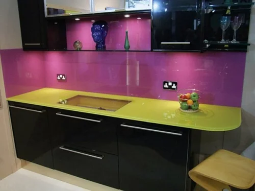  Küche Glasrückwand glanzvoll farben leuchtend block