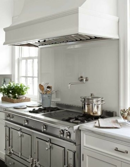  glanzvoll farben Küche Glasrückwand  leuchtend weiß grau