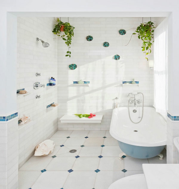 badewanne badezimmer zimmerpflanzen hängepflanzen
