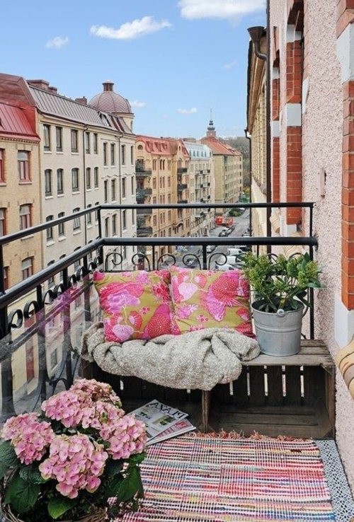 gestaltung bewohnlich entwerfen idee gemütlich vintage balkon