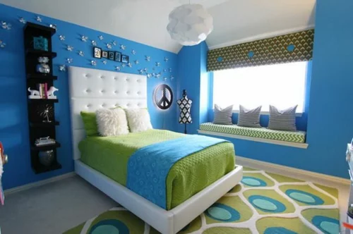  kronleuchter teppich blau wandfarben kiderzimmer dekoriert