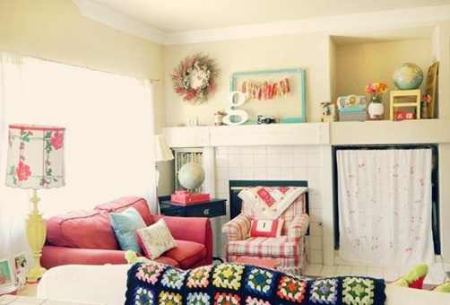 farbgestaltung pastellfarben retro design wohnzimmergestaltung ideen retro stil