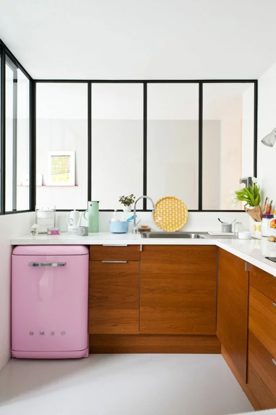 farbideen küche kühlschrank rosa