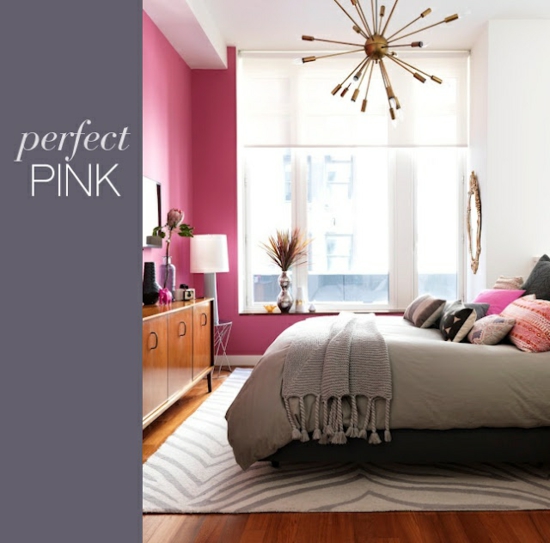 farbideen romantisches schlafzimmer wandfarbe farbakzente pink