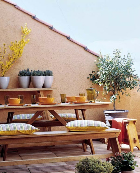 gartengestaltung ideen für terrassengestaltung außenmöbel aus holz holzfliesen verlegen