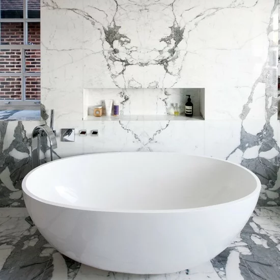 groß marmor modernes bad badewanne weiß 