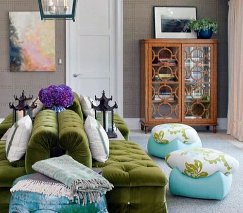  gepolstert wohnzimmergrüne couch sitzkissen hocker
