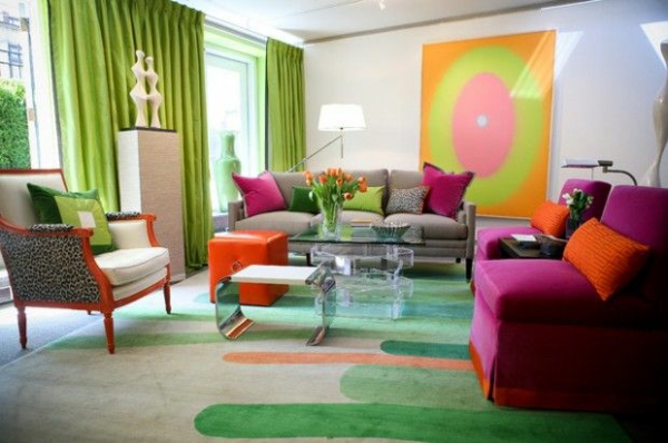 grüne motive relax wohnzimmer