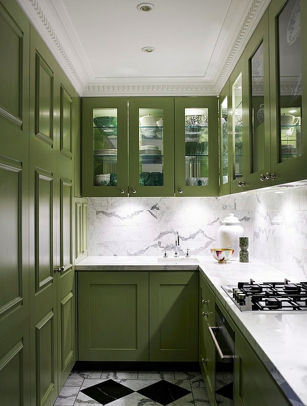 haushalt möbel grün farben für küchenschränke klein contemporary