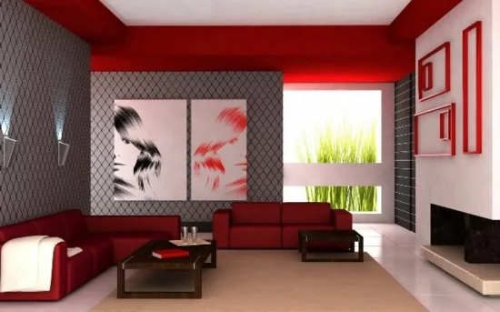 kunst kunstwerke wandgemälde wandfarbe tapeten modernes wohnzimmer gestalten