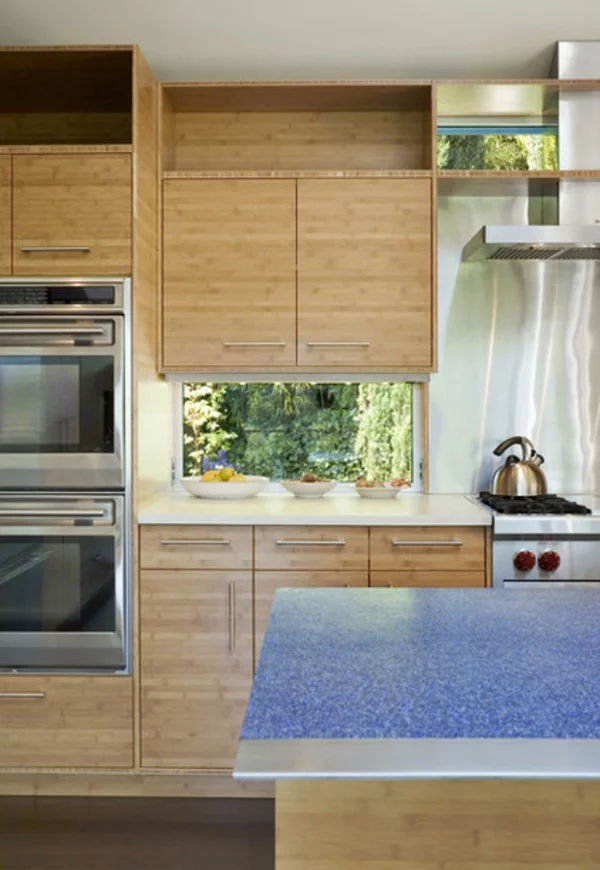 küchenarbeitsplatten granit oder aluminium holz küche