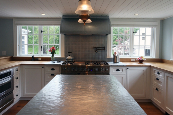 küchenarbeitsplatten granit oder zink küche gestalten