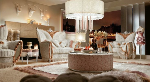 luxus interior design runder tisch sofa 