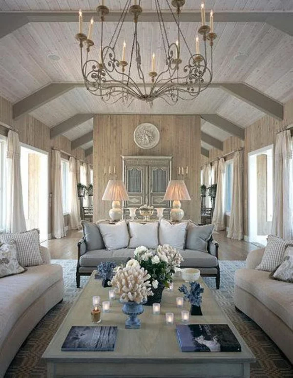 luxus wohnzimmer gestaltungsideen 3 sofas dekokissen 